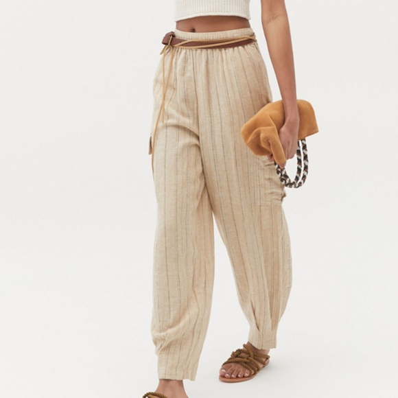 BDG Owen Linen Pull-On Cargo Pants Large - Picture 1 of 6